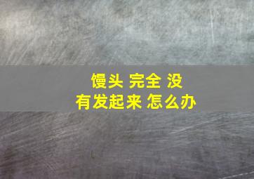 馒头 完全 没有发起来 怎么办